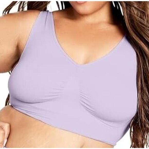 Avenue Plus Size Seamless Sports Bra (Size XL) Athleisure Stretch Tight Rib NWT